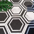 Black and White Marble Crack Hexagon Brick Bathroom Wall Tiles Restaurant Feature Tiles Hexagon Border Tiles 230