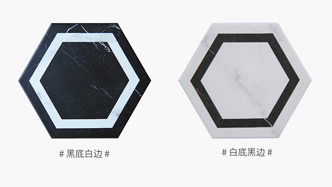 ٻҾ3 ͧԹ : Black and White Marble Crack Hexagon Brick Bathroom Wall Tiles Restaurant Feature Tiles Hexagon Border Tiles 230